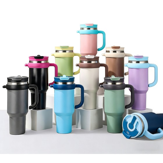 CupCraze 带手柄吸管杯 40盎司  旅行保温不锈钢杯通用款